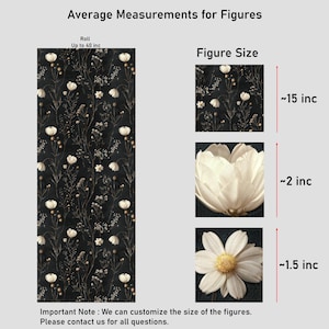 Luxury Dark Wallpaper, Removable Peel and Stick Wallpaper, Dark Moody Floral Wallpaper, Daisy Floral Wallpaper, Elegant Black Wallpaper, DIY image 8