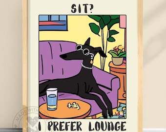 Windhund Lounge Kunstdruck: Hunde Poster