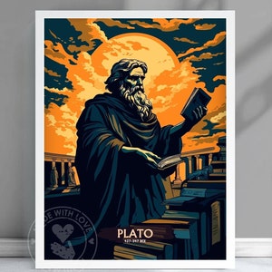 Plato Philosopher Art Print - Philosophy Poster, Stoicism Wall Art, Greek Philosophy, Stoic Philosophy, Ancient Greece Art -  #PLATO
