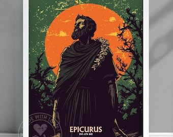 Epicurus Philosophy Art Print: Stoic Wall Decor