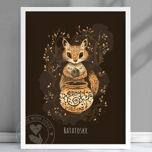 Ratatoskr Poster, Ratatoskr Messenger of Chaos, Ratatoskr Canvas, Norse Mythology, Mythology Poster, Nordic Creatures - #RATATOSKR