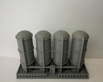 HO Scale Fuel Tank Storage (2 Pack) 1:87 Gauge/ Prebuilt Model - Assembled