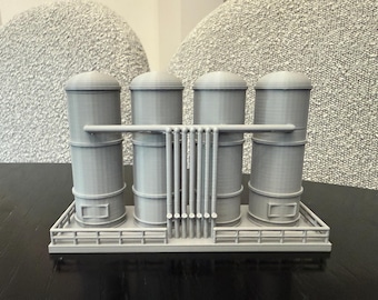 Fuel Tank Silos - HO Scale - 1:87 gauge | No Assembly Required, Built and Ready | Oil Industry