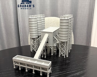 HO Scale Cement Plant Concrete Factory / 1:87 Gauge / Prebuilt and Assembled