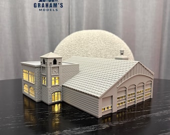 HO Scale Fire House - 1:87 Gauge Fire Department - Preassembled & Built