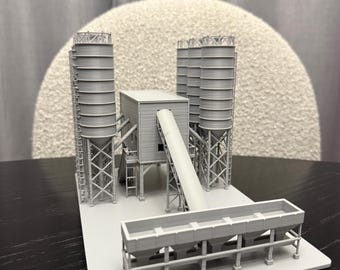 N Scale Concrete Plant Cement Factory / 1:160 Gauge/ No Assembly Required - Built And Ready