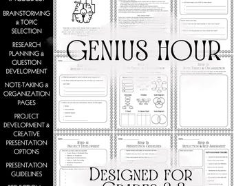 Genius Hour Project Packet | Student-Led Inquiry & Research | Project-Based Learning Guide