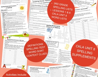 Spelling Activities and Supplements | CKLA Grade 3 Unit 8 Native Americans | PRINTABLE
