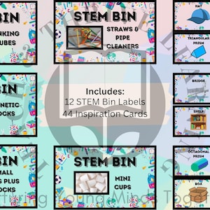STEM Bin Labels, Ideen & Planungs- und Reflexionsblatt - erschwingliche und einfache praktische Aktivitäten für Schule und Zuhause | DRUCKBAR