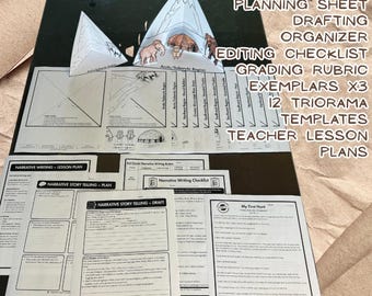 3rd Grade Narrative Writing Project | CKLA Unit 8 Native Americans | Lesson Plan, Graphic Organizers, Rubric, Triorama Templates