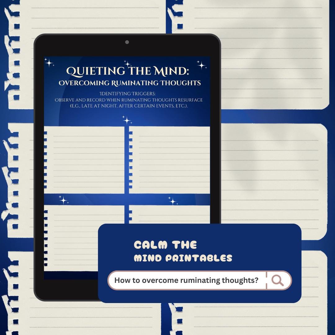 4 Activities Included. Quiet the Mind Printables | Overcoming ...
