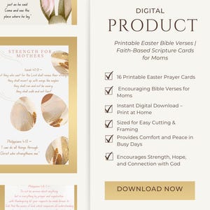 Tarjetas de oración de Pascua / Tarjetas con versículos bíblicos para animar / Versículos bíblicos de Pascua imprimibles / Tarjetas con versículos bíblicos basados en la fe para mamás
