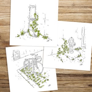 Aquareltekeningen - Stedelijke natuur
