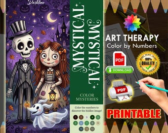 Mystical | Darkline | Coloriage | Coloring Book | PDF Coloring | Color by Number | Adult Coloring Books | Book Colored | 58 Pages