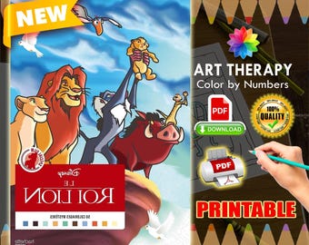 Le Roi Lion | Coloriage | Disney Coloring Book | PDF Coloring | Color by Number | Adult Coloring Books | Book Colored