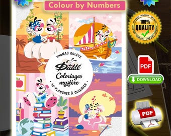 Diddl | Coloriage | Disney | PDF Coloring | Color by Number | Adult Coloring Books | Procreate | Printable