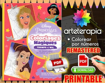 Princesses 3 | Coloriage | Disney Coloring Book | PDF Coloring | Color by Number | Adult Coloring Books | Book Colored