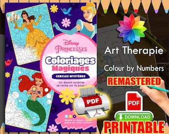 Disney Princesses 1.0 | Coloriage | Disney Coloring Book | PDF Coloring | Color by Number | Adult Coloring Books | Book Colored