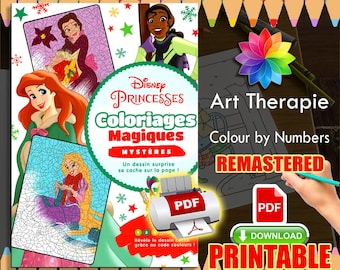 Disney Princesses 5.0 | Coloriage | Disney Coloring Book | PDF Coloring | Color by Number | Adult Coloring Books | Book Colored