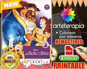 Beauty and the Beast | Coloriage | Disney Coloring Book | PDF Coloring | Color by Number | Adult Coloring Books | Book Colored