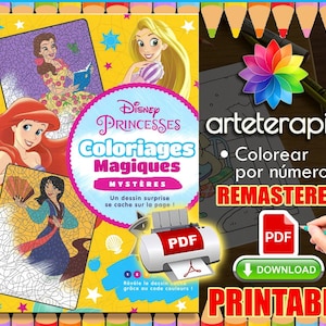 Princesses Magiques Mysteres 7 | Coloriage | Disney Coloring Book | PDF Coloring | Color by Number | Adult Coloring Books | Book Colored