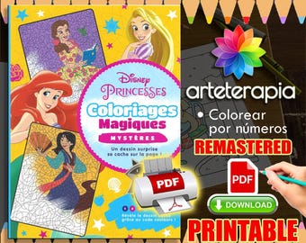 Princesses Magiques Mysteres 7 | Coloriage | Disney Coloring Book | PDF Coloring | Color by Number | Adult Coloring Books | Book Colored