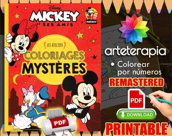 Mickey | Coloriage | Livre de coloriage Disney | Coloriage PDF | Coloriage par numéros | Livres de coloriage pour adultes | Livre à colorier