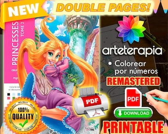 Princesses Take 2 | Coloriage | Disney Coloring Book | PDF Coloring | Color by Number | Adult Coloring Books | Book Colored