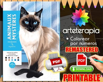 Animaux Cats | Coloriage | Disney Coloring Book | PDF Coloring | Color by Number | Adult Coloring Books | Book Colored