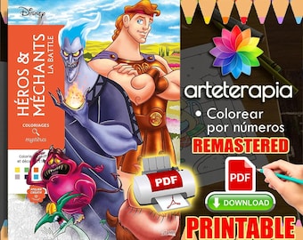 Héros et méchants au combat | Coloriage | Livre de coloriage Disney | Coloriage PDF | Coloriage par numéros | Livres de coloriage pour adultes | Livre à colorier