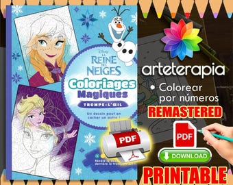 Trompe 39 L oeil Frozen | Coloriage | Disney Coloring Book | PDF Coloring | Color by Number | Adult Coloring Books | Book Colored