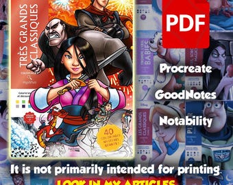 The Three Grands Classiques | Coloriage | Disney | PDF Coloring | Color by Number | Adult Coloring Books Procreate GoodNotes Notability