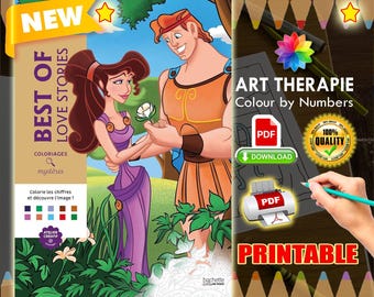 Best of Love Stories | Printable | Coloriage | Disney Coloring Book | PDF Coloring | Color by Number | Adult Coloring Books | Book Colored