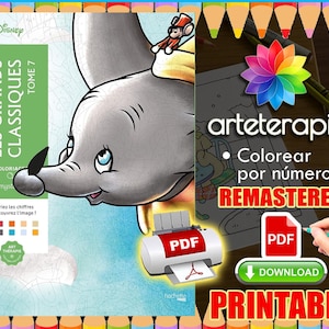 Dumbo Les Grands Classiques Tome 7 | Coloriage | Disney Coloring Book | PDF Coloring | Color by Number | Adult Coloring Books | Book Colored