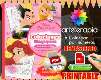 Princesses 2 | Coloriage | Disney Coloring Book | PDF Coloring | Color by Number | Adult Coloring Books | Book Colored