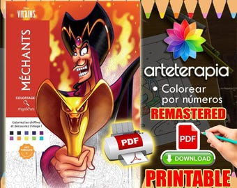 Mechant | Coloriage | Disney Coloring Book | PDF Coloring | Color by Number | Adult Coloring Books | Book Colored