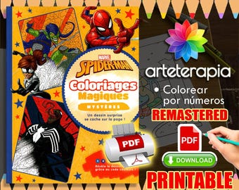 Spiderman Marvel | Coloriage | Disney Coloring Book | PDF Coloring | Color by Number | Adult Coloring Books | Book Colored