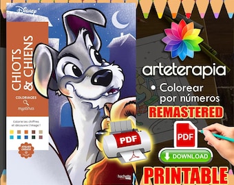 Chiots et chiens | Coloriage | Disney Coloring Book | PDF Coloring | Color by Number | Adult Coloring Books | Book Colored