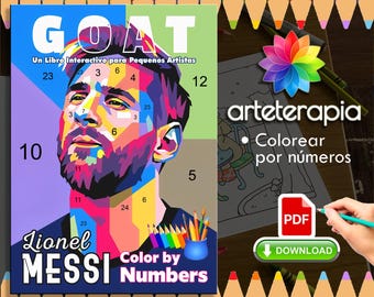 Messi Goat | Coloriage |  Coloring Book | PDF Coloring | Color by Number | Adult Coloring Books | Book Colored