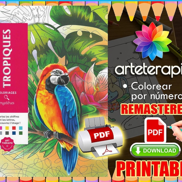 Tropics | Coloriage | Disney Coloring Book | PDF Coloring | Color by Number | Adult Coloring Books | Book Colored