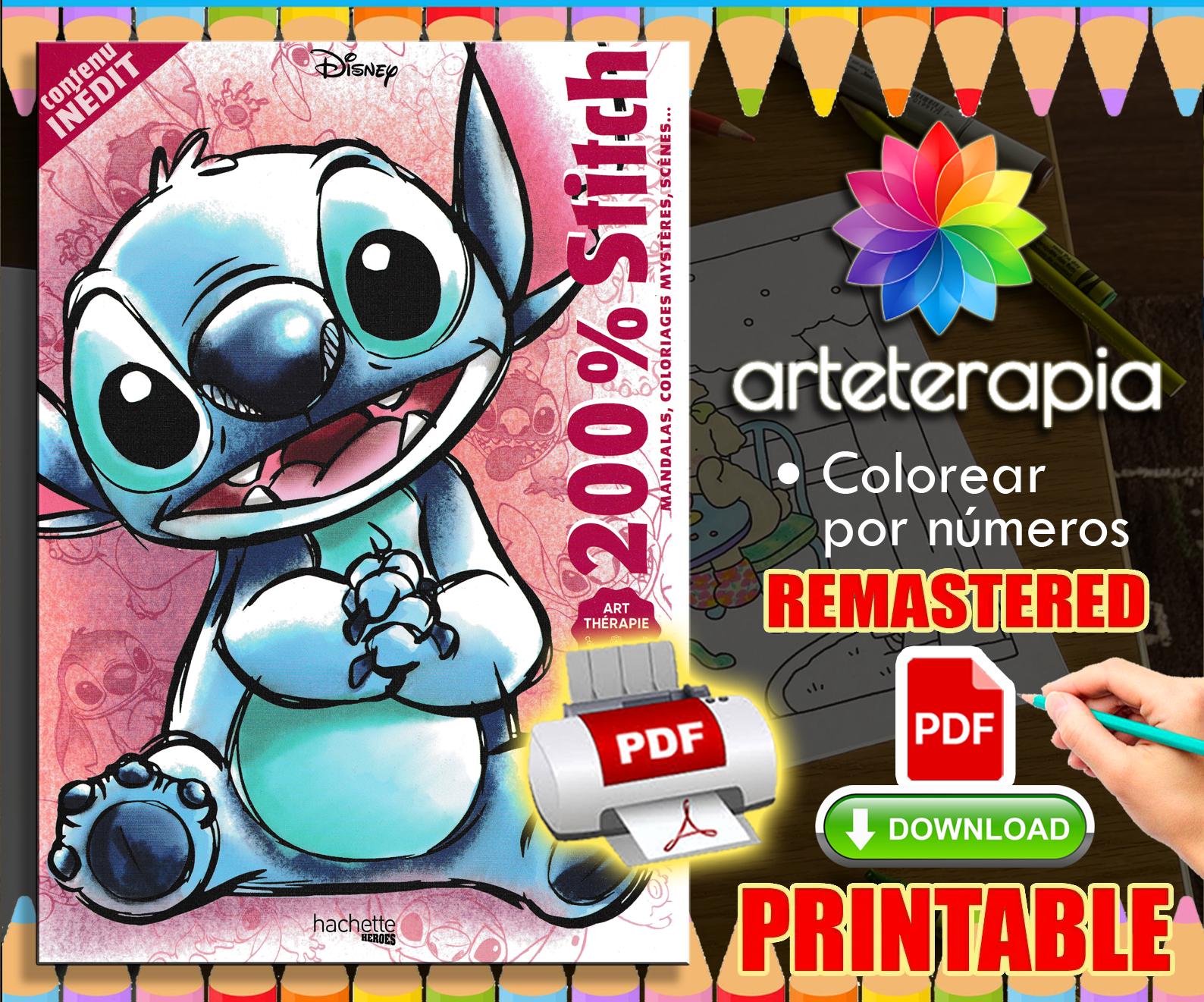 アメリカ ディズニースティッチ 印刷物 200% Inedit スティッチ | 塗り絵 | ディズニー塗り絵 | PDF塗り絵
