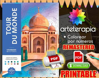Tour Du Monde | Coloriage | Disney Coloring Book | PDF Coloring | Color by Number | Adult Coloring Books | Book Colored