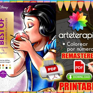 Livre de coloriage Blanche Neige Disney - Coloriage Mystères - Couleur par numéro