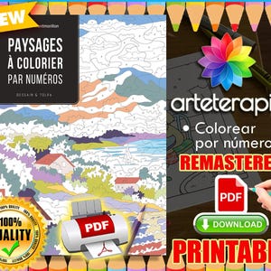 Paisajes | Coloriage | Disney Coloring Book | Pdf Coloring | Color by Number | Adult Coloring Books | Book Colored