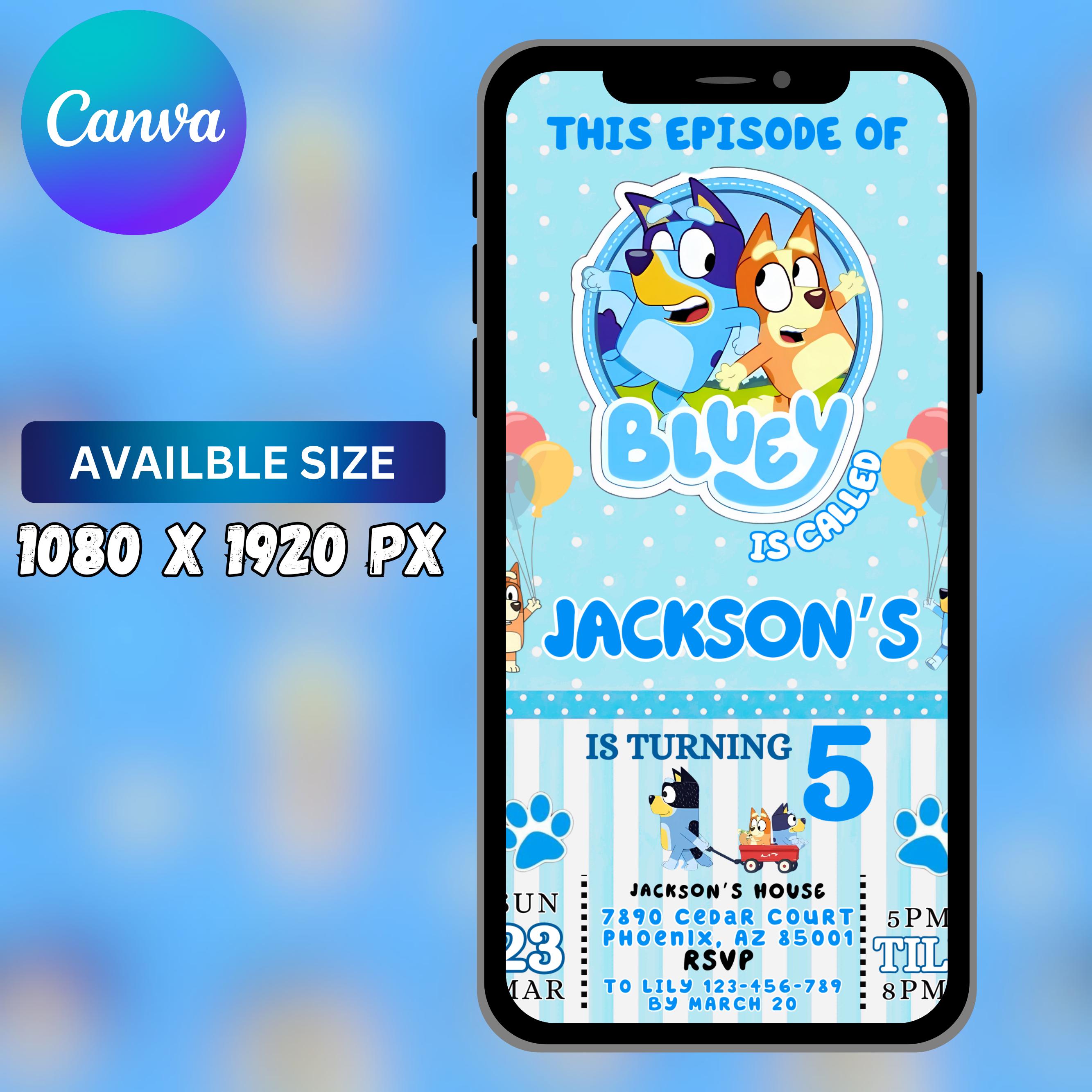 Bluey Video Invite - Boys