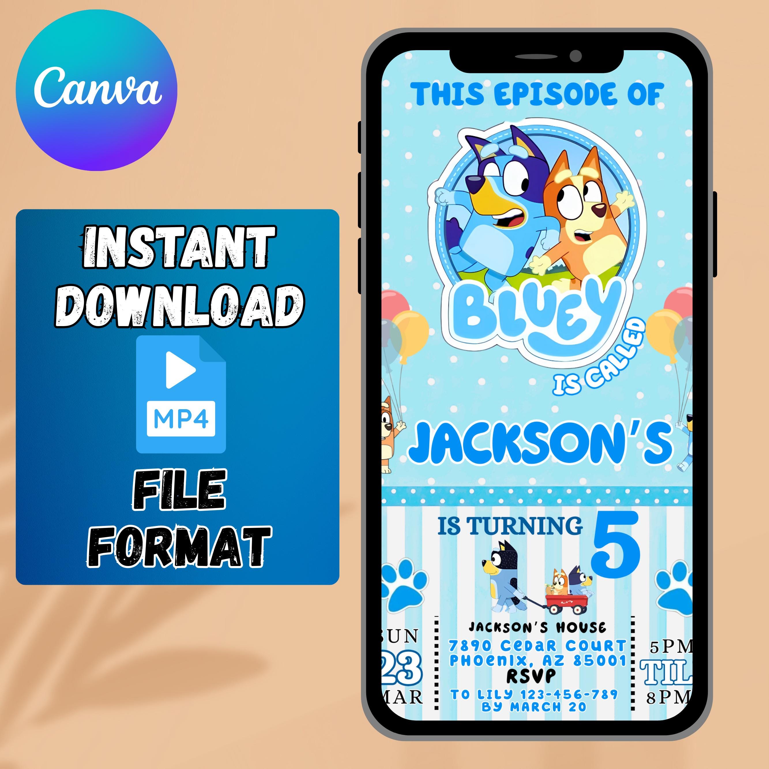 Bluey Video Invite - Boys