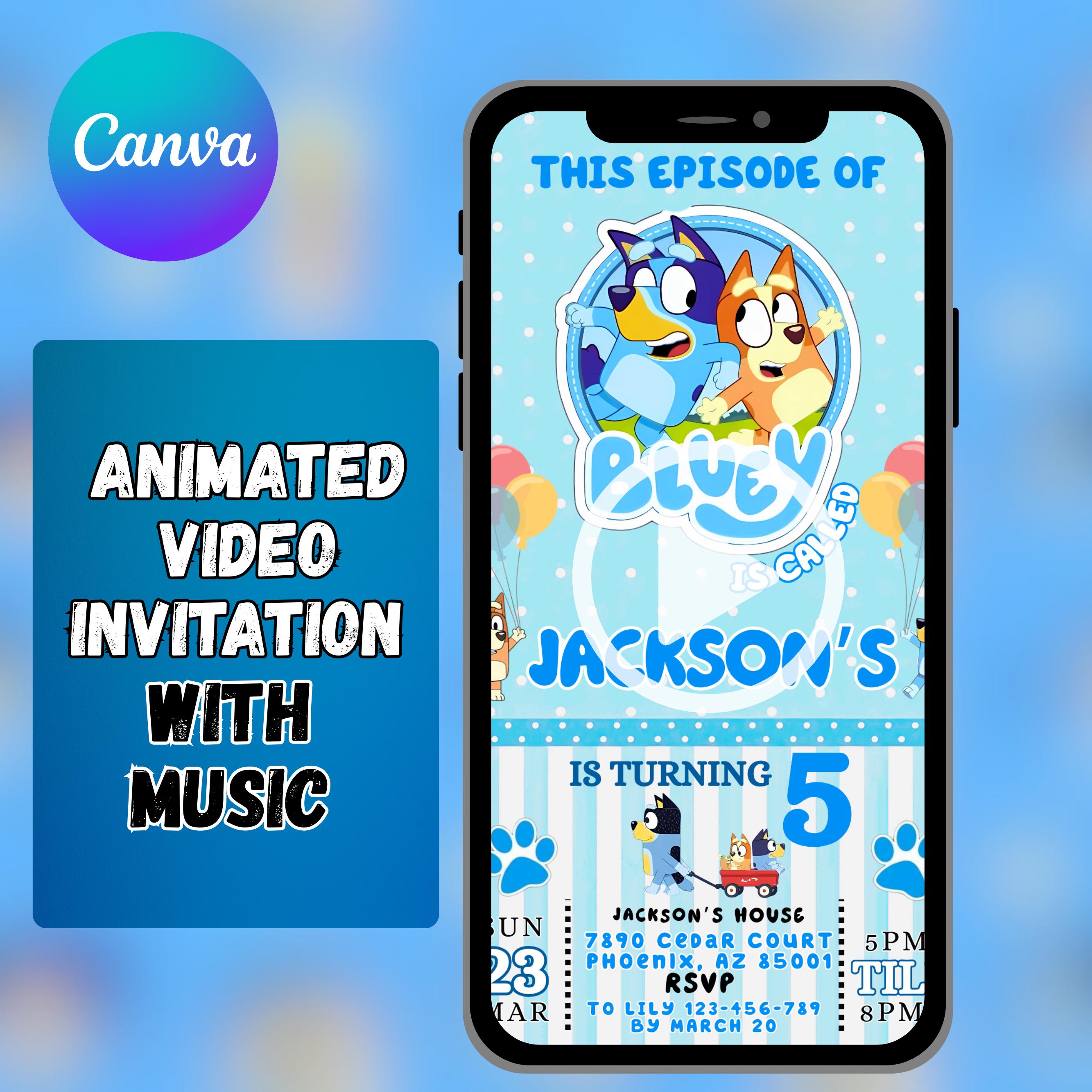 Bluey Video Invite - Boys