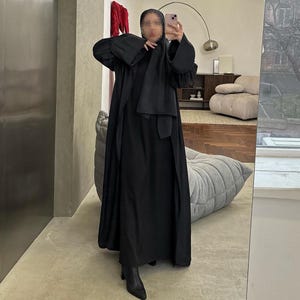 Luxury Satin 3 Piece Abaya Set, Open Abayas, Embellished Abaya, Occasion Abaya, Eid Abaya, Ramadan, Handwork Abaya