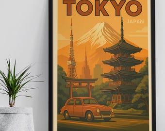 日本観光ポスター - 日本航空 - 旅行 - 休日 - 富士山 - 装飾アート