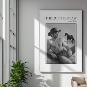 Poster retrò da cowboy – Il fuorilegge silenzioso / Arte murale western vintage per l'arredamento della casa